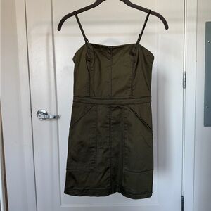 UO Olive Green Spaghetti Strap Dress